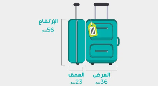 مقاس الشنطة داخل الطائرة ناس